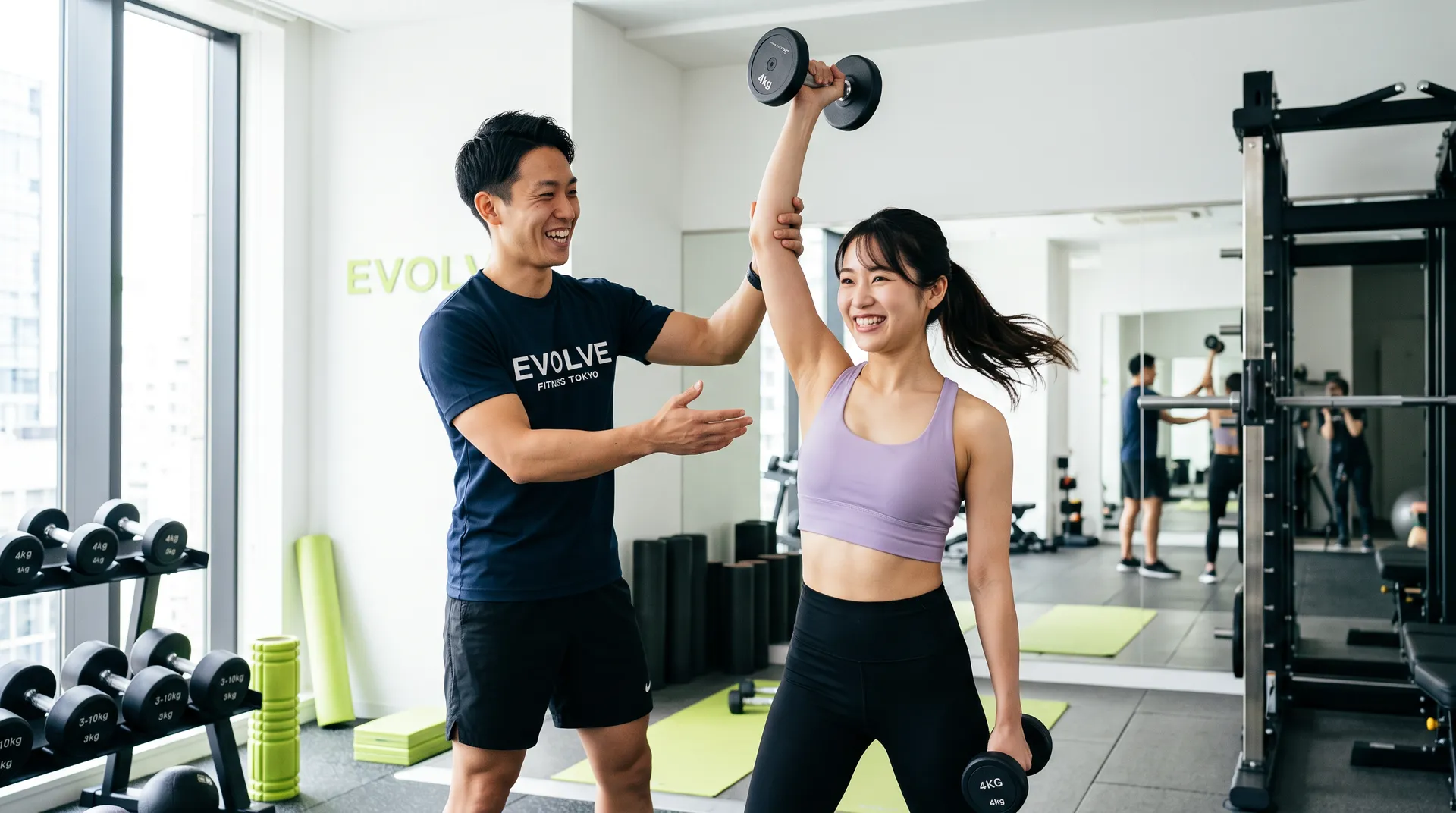 パーソナルトレーナーとトレーニングに取り組む様子