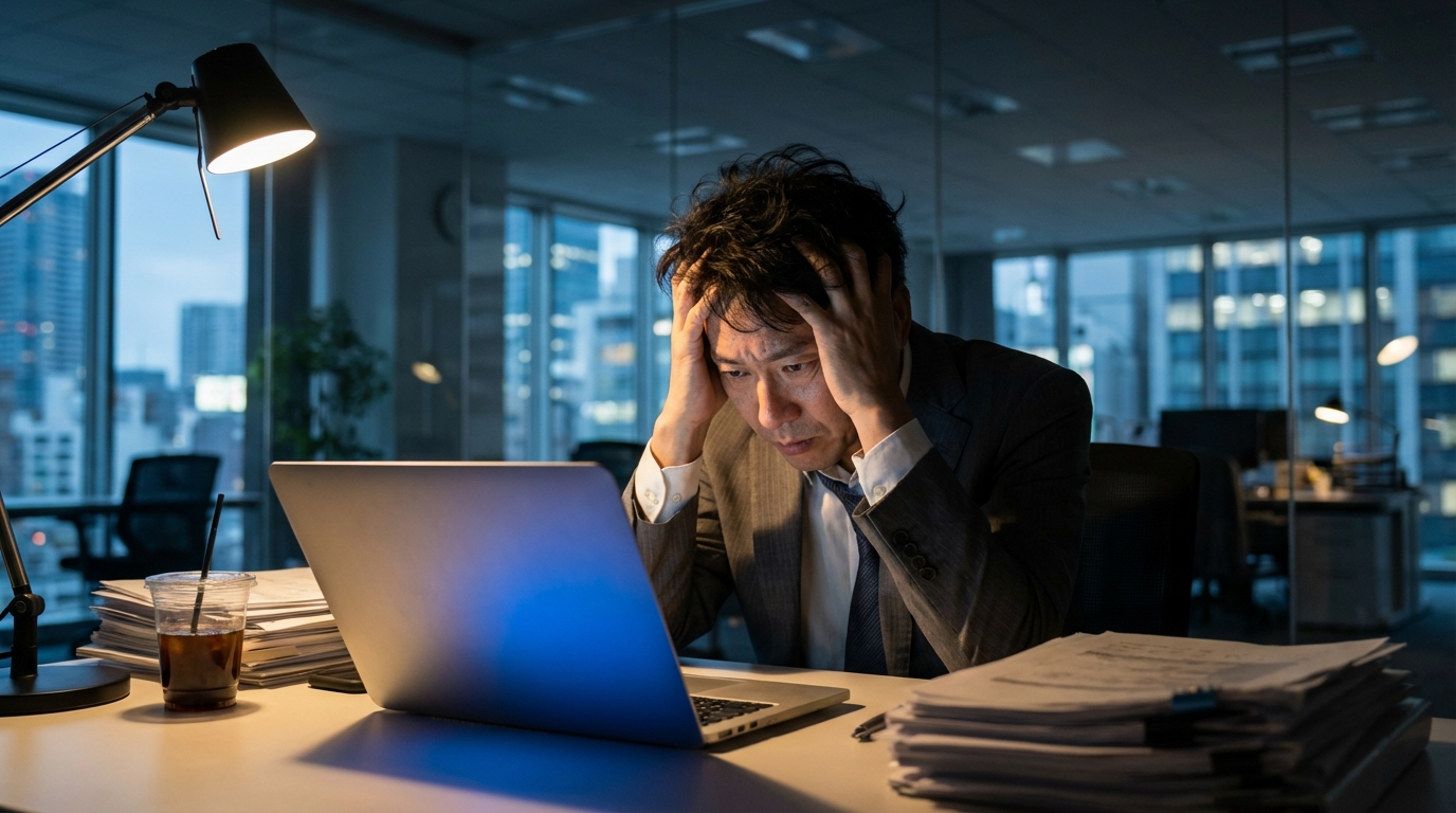 頭を抱えるビジネスパーソン