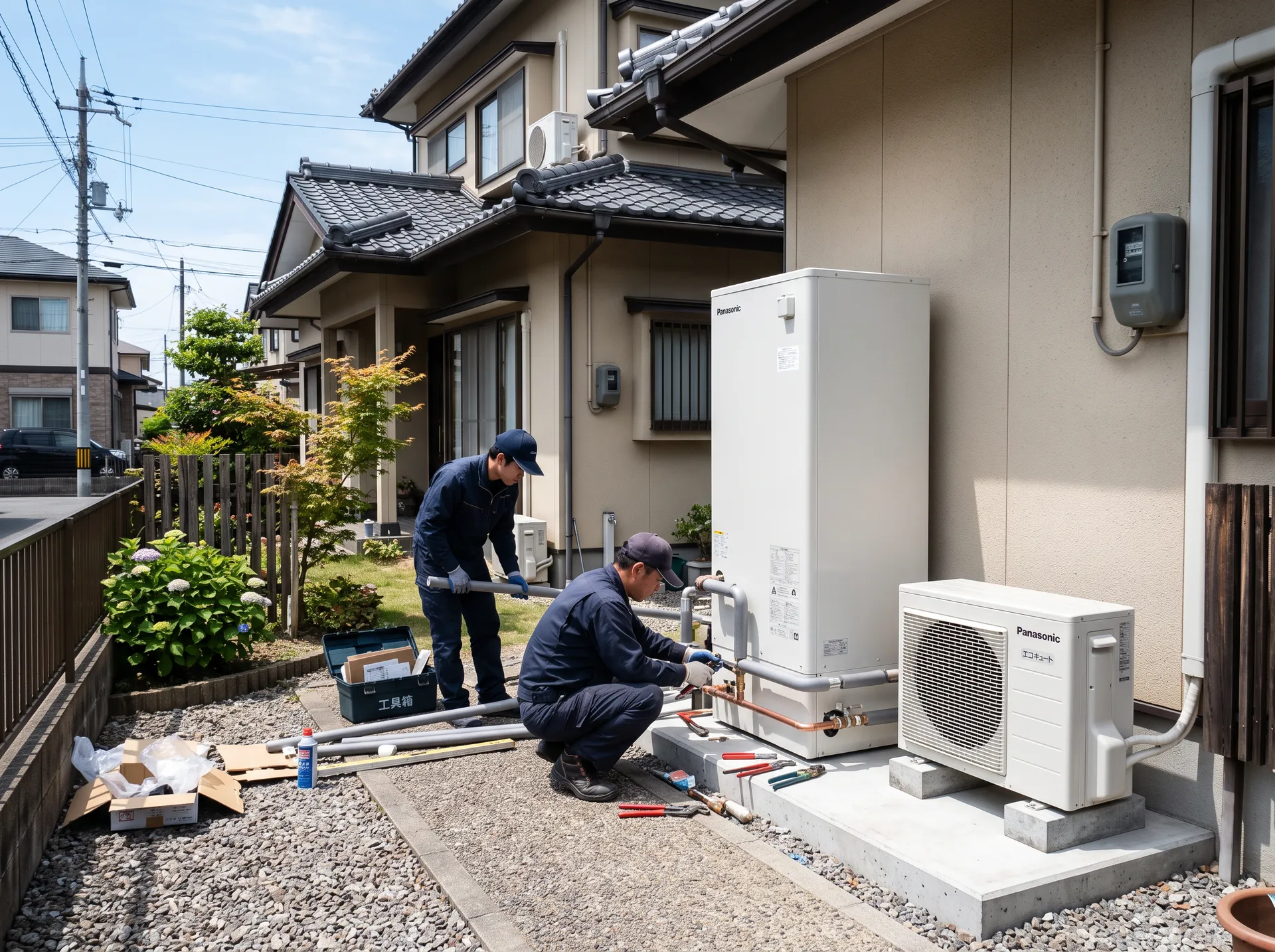 省エネ給湯器の設置工事