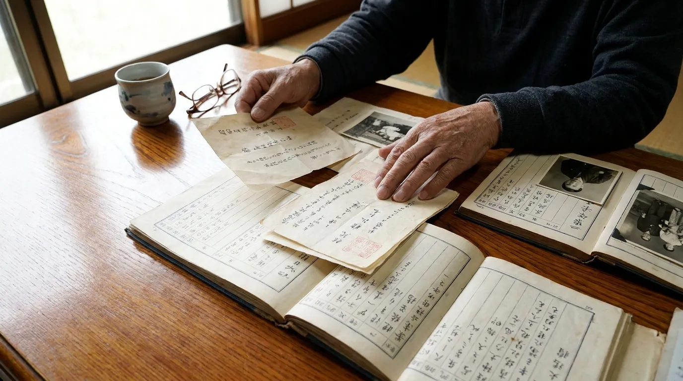 Checking family records and documents for deceased years