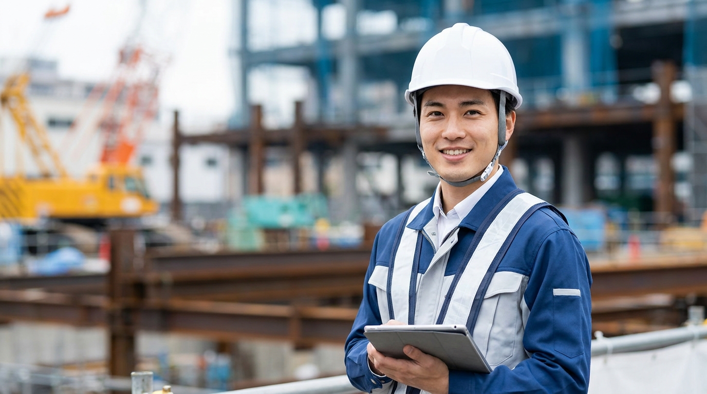 若手社員の現場での様子