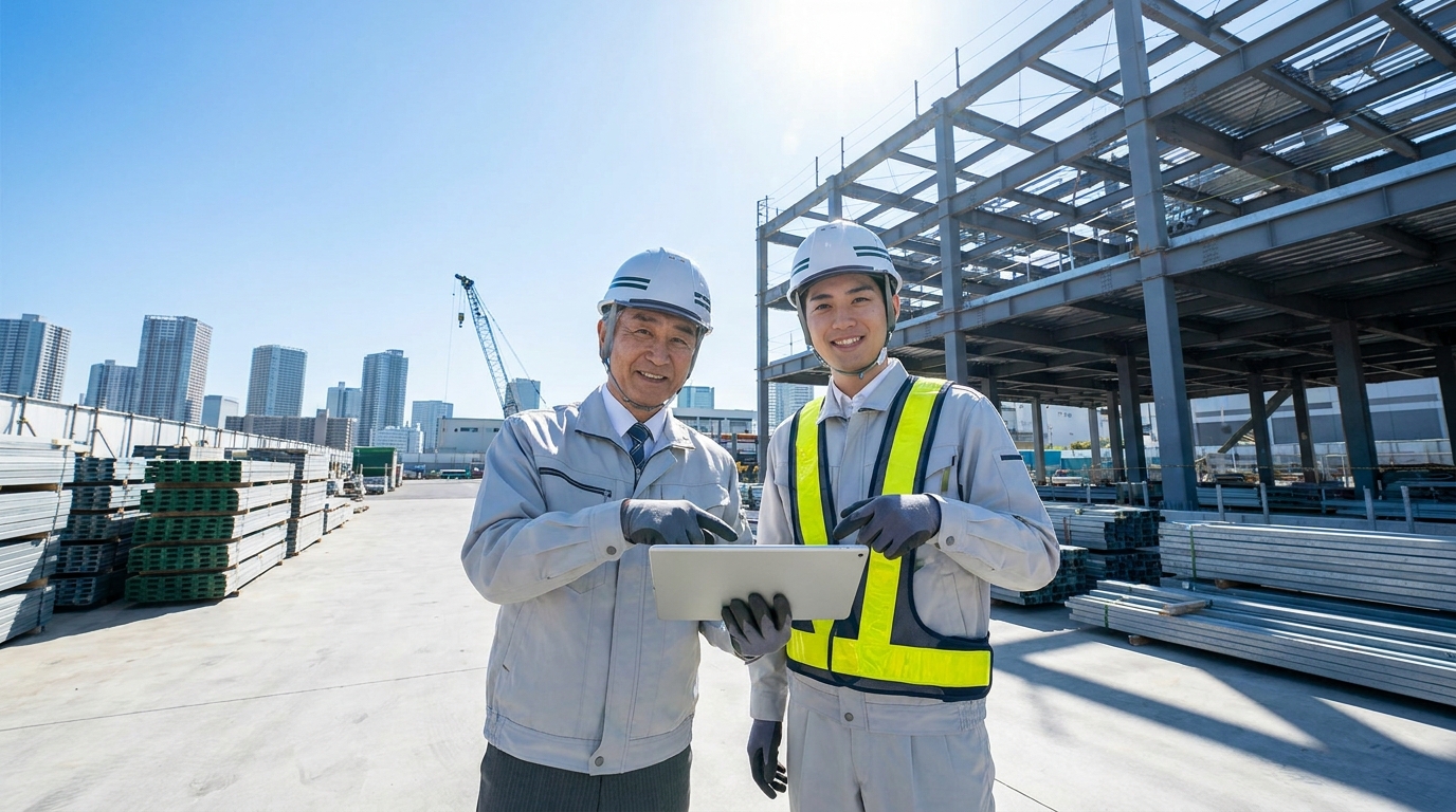 建設現場で働く社員の姿