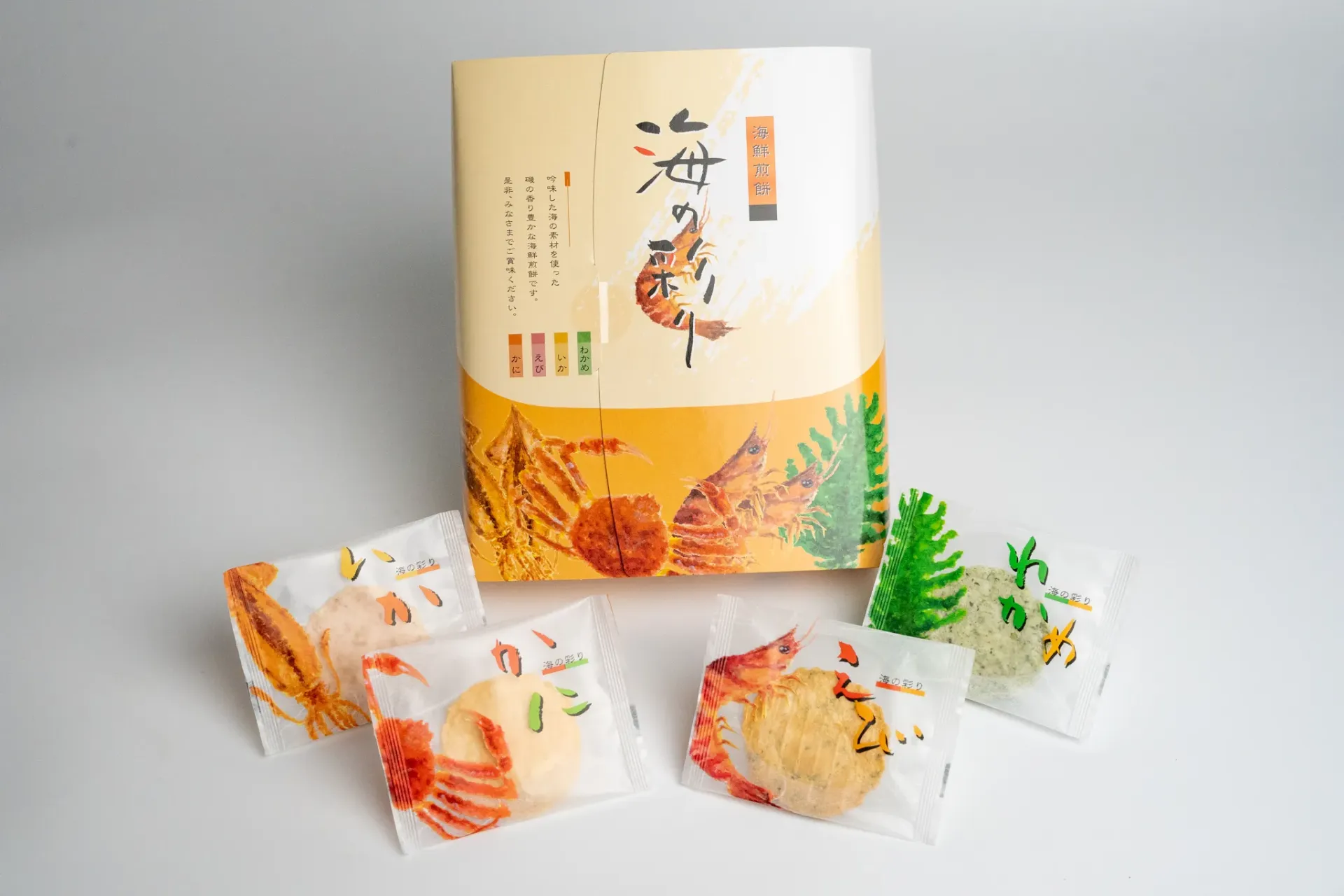 海鮮煎餅の商品撮影
