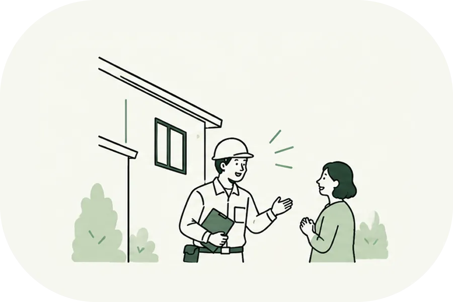 職人とお客様が話している様子