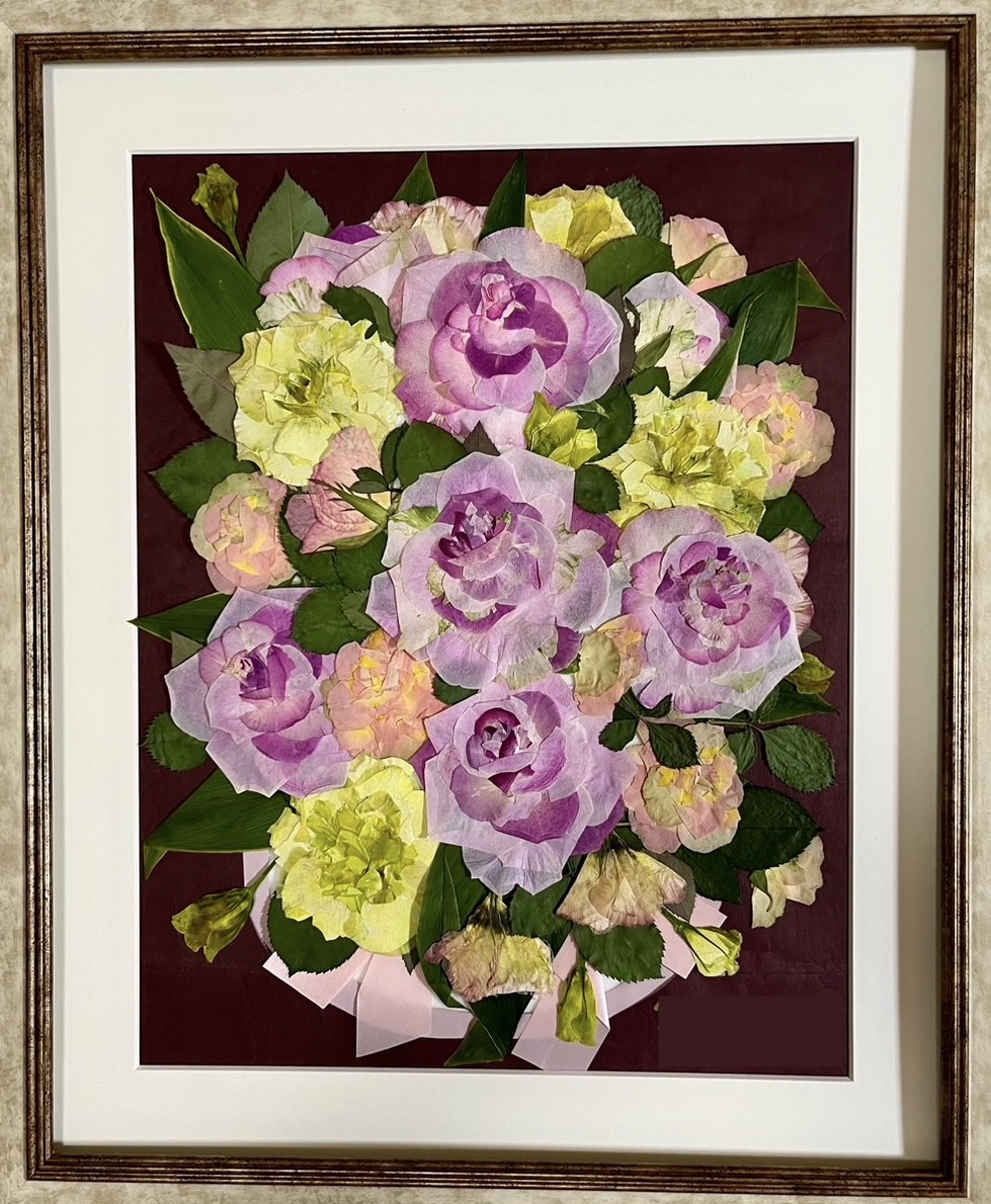 押し花額の制作例