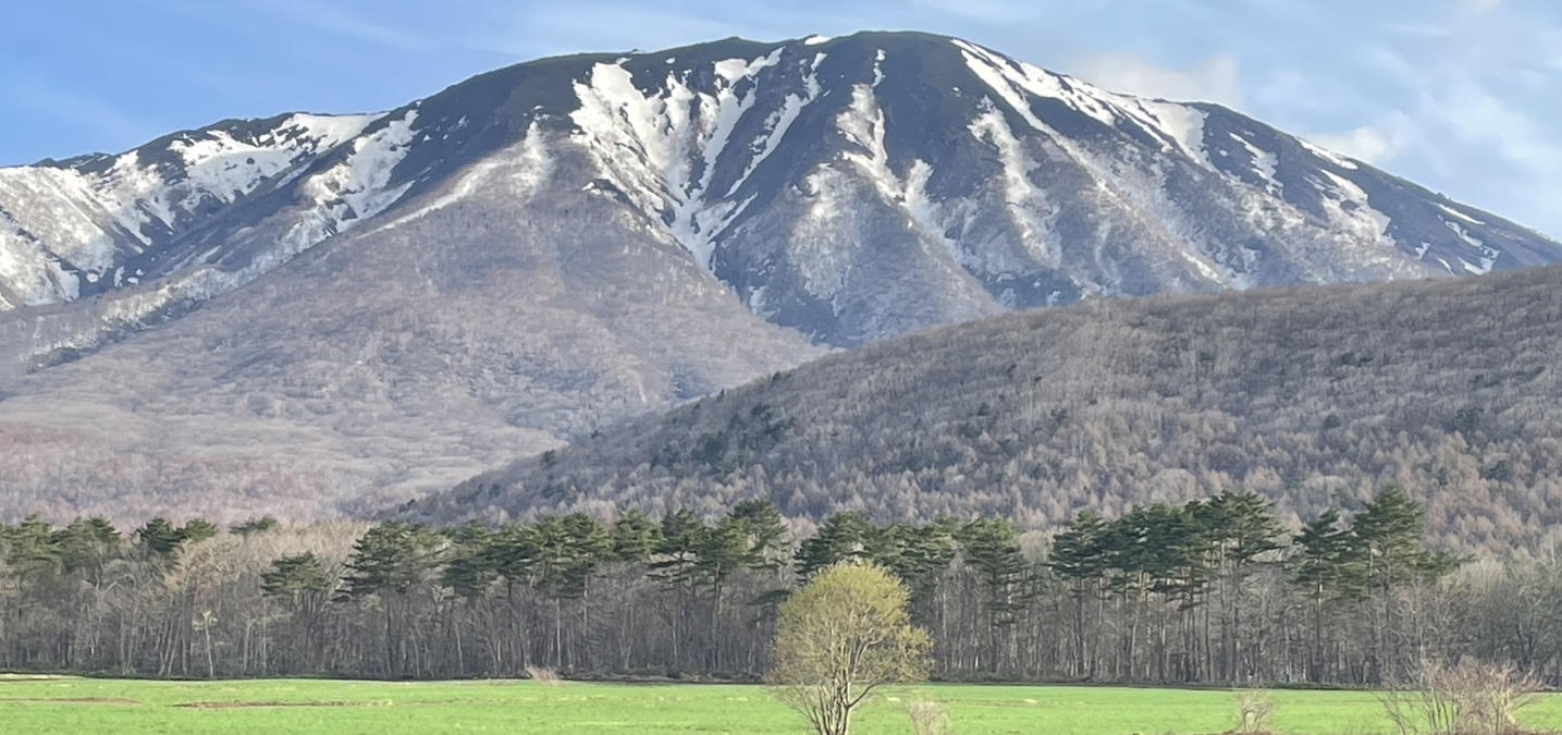 静かに佇む岩手山の風景